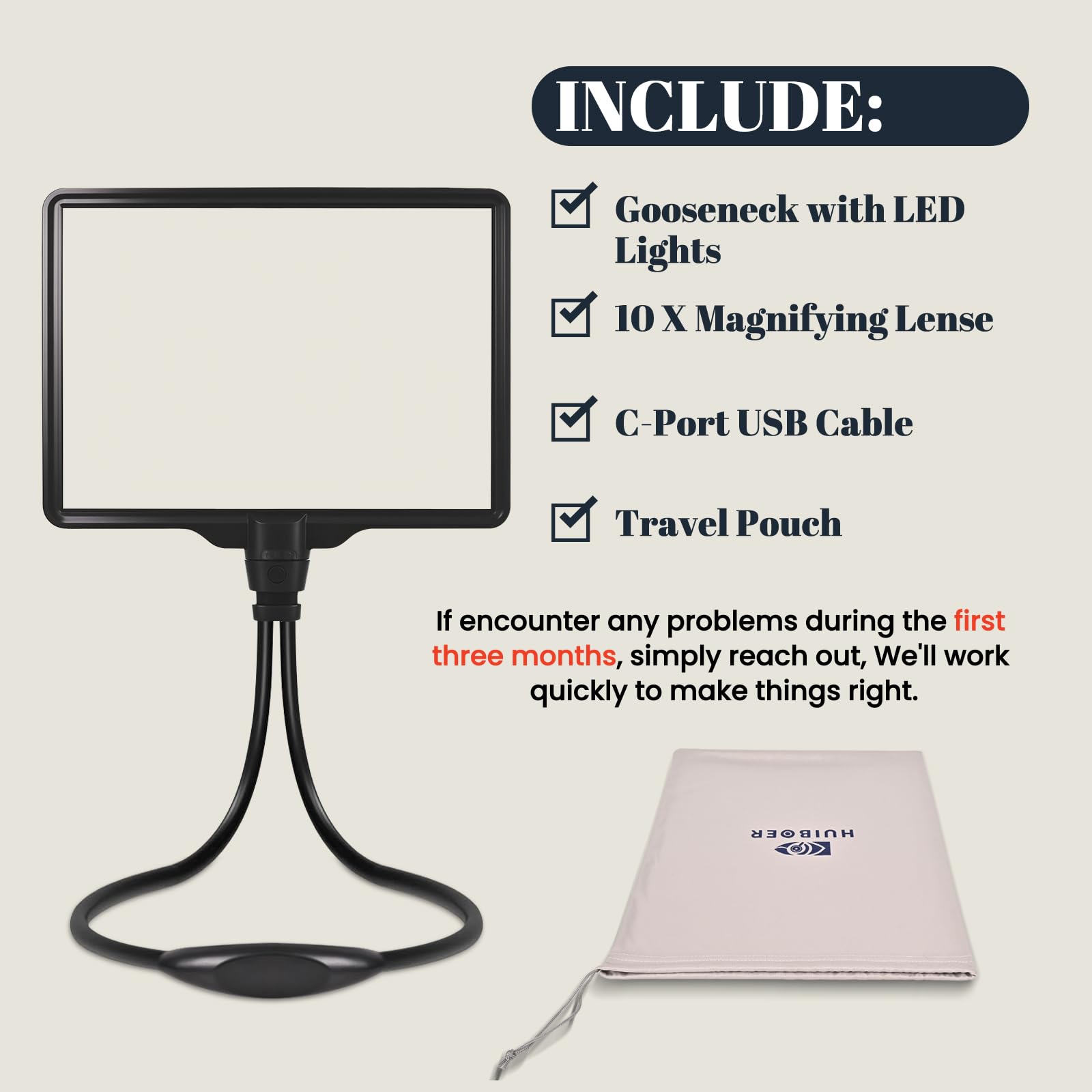 Lupa extra grande manos libres con luz 10X, lupa de página completa con bolsa, 6 modos de color, 106 LED, lupa recargable de 3600 mAh para leer, pintar, coser, personas mayores con baja visión