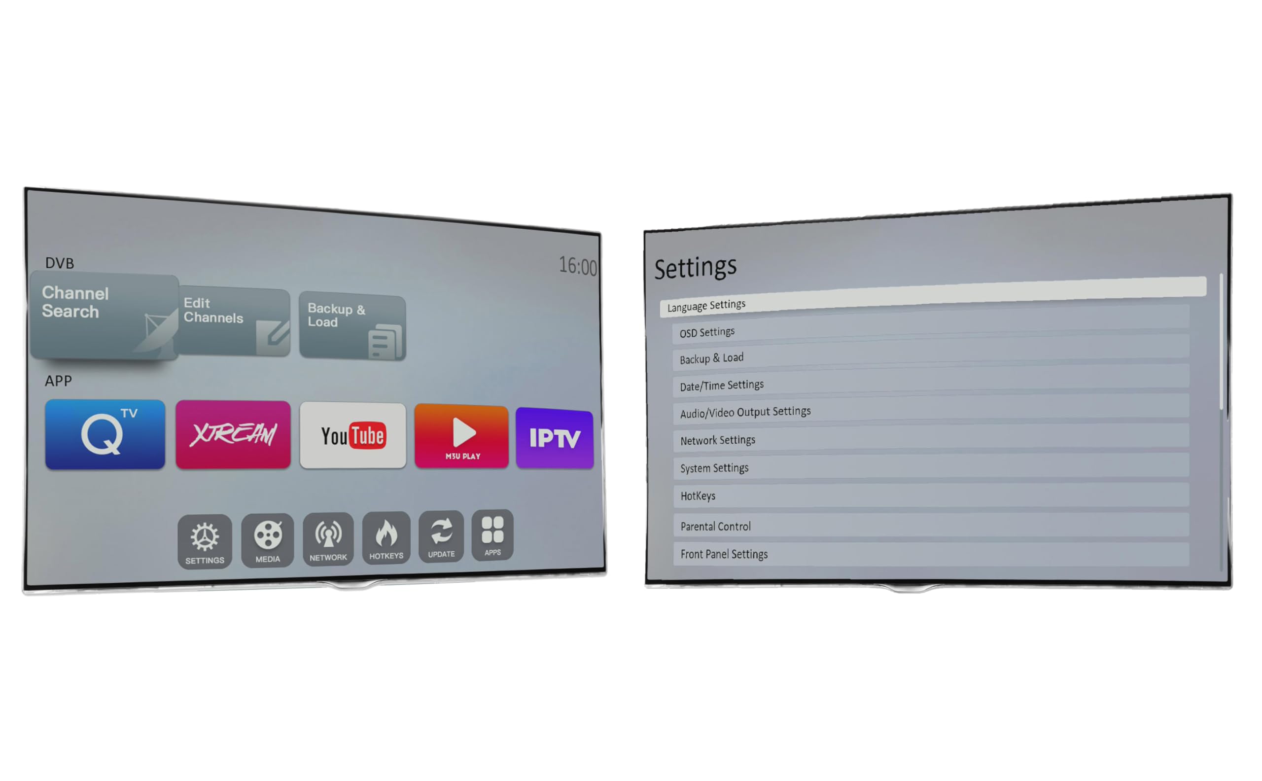 QVIART OG2S, Receptor Linux SAT Full HD IPTV + DVB-S, Lista FTA ASTRA 19.2/HOTBIRD 13 instalada. Internet TV Stalker IP por Qviart TV, Xtream & M3U, Define OS E2 Multiroom, Personalizable