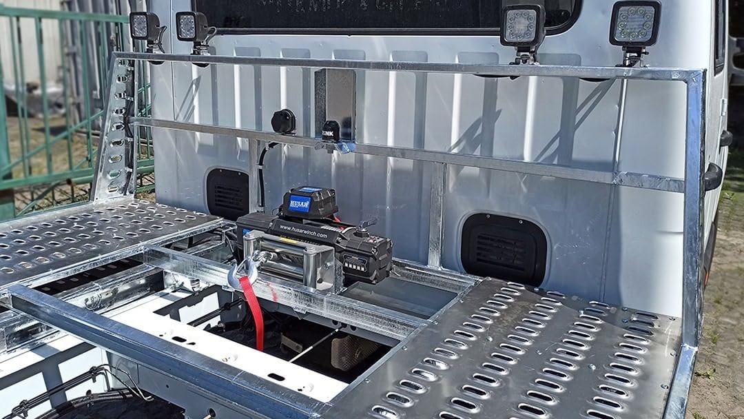 Elektryczna wciągarka linowa 12 V, 5443 kg, z liną drucianą 25 m, sterowanie bezprzewodowe, 3-stopniowa przekładnia planetarna – do lawety, samochodów terenowych, pojazdów 4 x 4