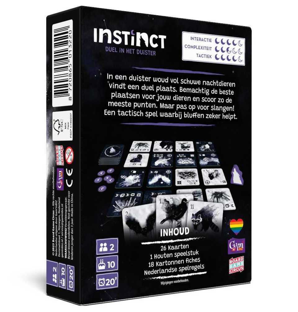 Gam'inBIZ Jeu de cartes tactique Instinct Duel dans l'obscurité pour 2 joueurs