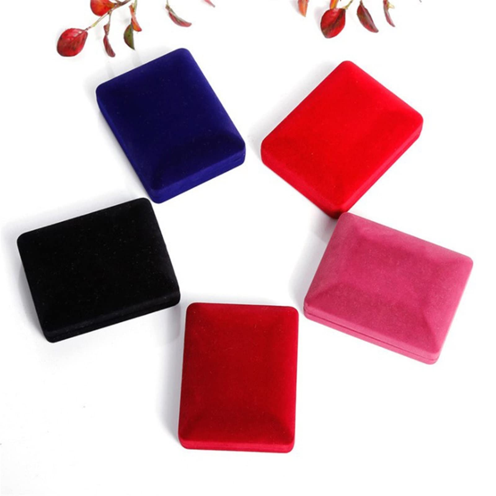 Portagioie Portagioie Portagioie in velluto da sposa Anelli Orecchini Collana Bracciale del tesoro Vetrina regalo Porta gioielli rosso.(Colore: A, Dimensioni: 18,5*13,5*5,5 cm) Magazzinaggio ( Color