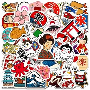Calcomanías de viaje japonesas, 50 unidades, vinilo impermeable para laptop, botella de agua, teléfono, ventana, automóvil, bicicleta, motocicleta, tablero de estacas, álbum de recortes, calcomanías