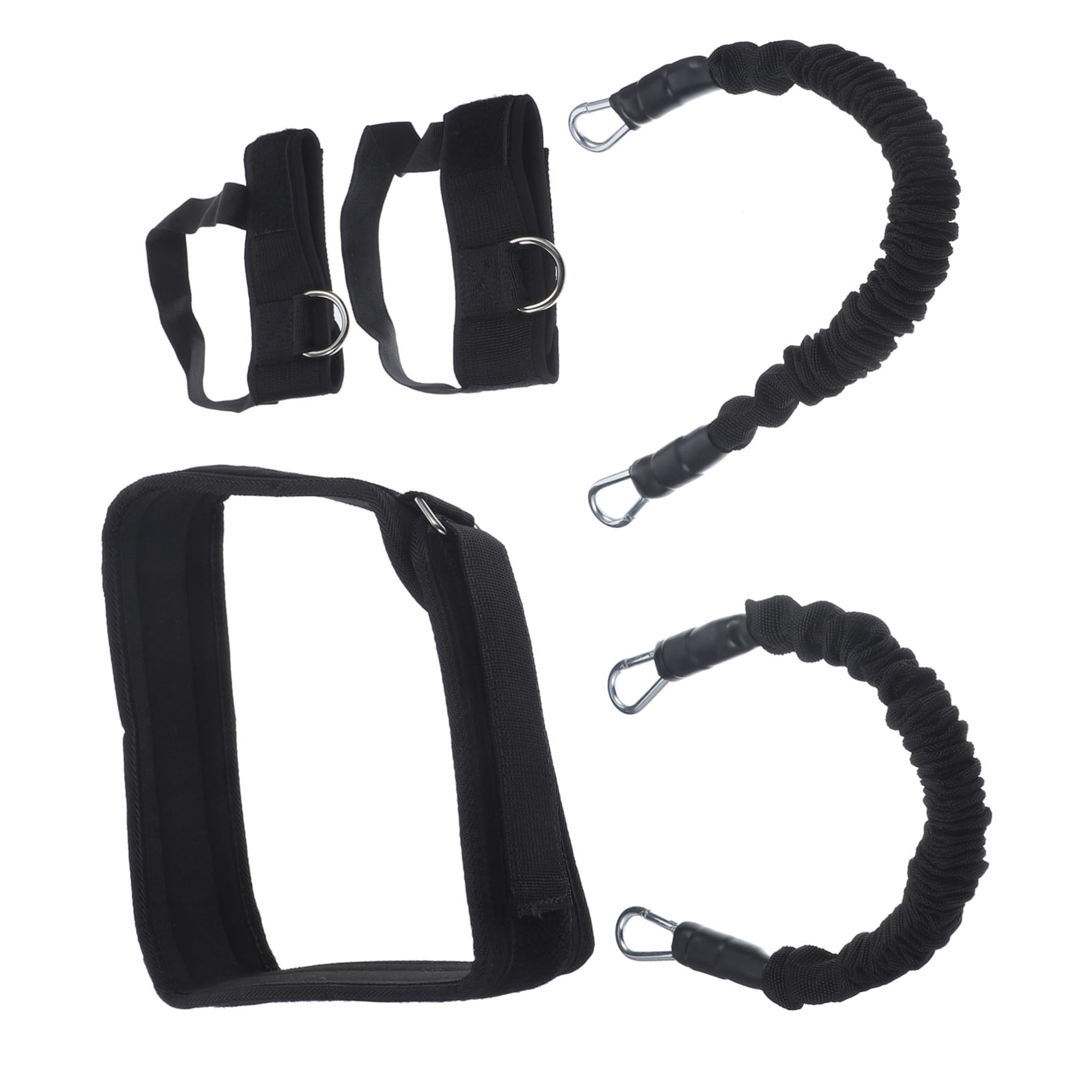 POPETPOP Fasce di Resistenza per Allenamento Salto Basket Regolabili in Lattice Nero Set da 2 (40 Lbs) Attrezzatura Sportiva per Potenziamento Muscolare Gambe Uso Domestico e Palestra