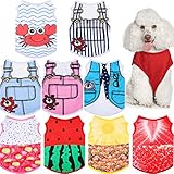 9 Pieces Printed Pet Shirts Dog T-Shirts Summer Puppy Pullovers Cute Dog Sweatshirts Soft Breathable Pet Apparels for Small and Medium Dogs Puppy (S Size)