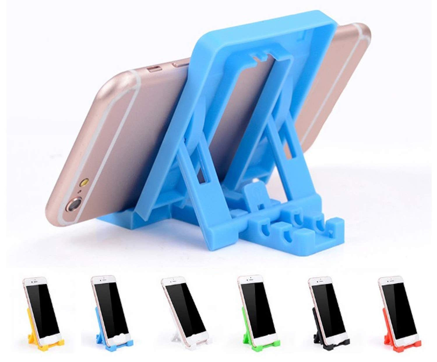 Dillion Universal Portable Foldable Holder Mobile Stand for iOS, Android and All Types of Phones - Assorted Colurs (Pack of 4)-image-43