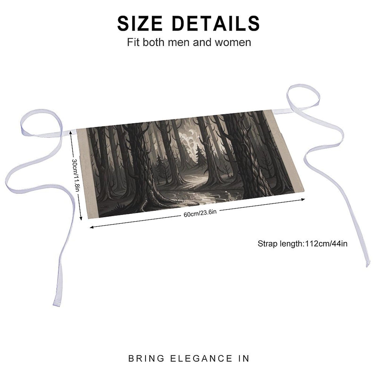 DJUETRUI The Forest of Terror Adjustable for Women Men with Pockets Extra Long Lab Apron Butcher Apron Oxford Cloth Cotton Apron for Kitchen Cooking Baking