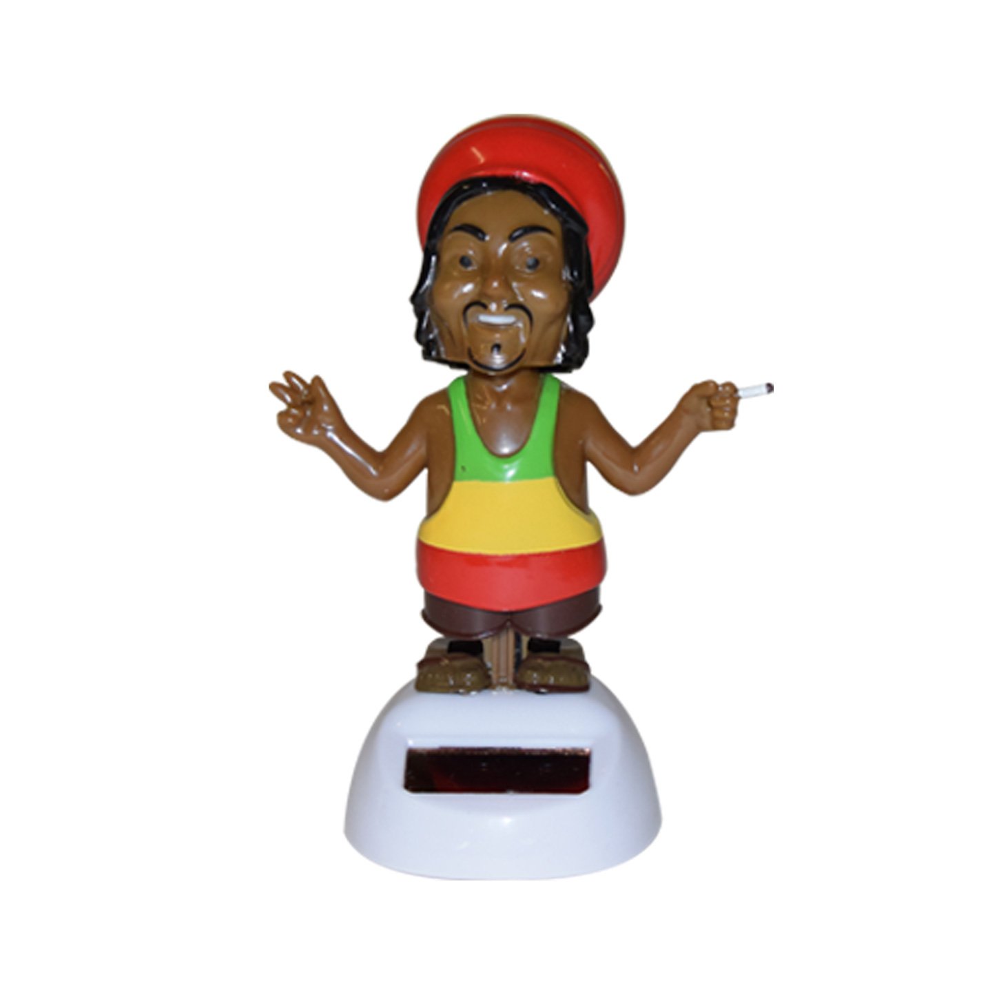 Puckator Solar Rasta Man Figure Bobble Head Light Powered 11.5 x 8cm Dancing Novelty Home Office Car Decoration