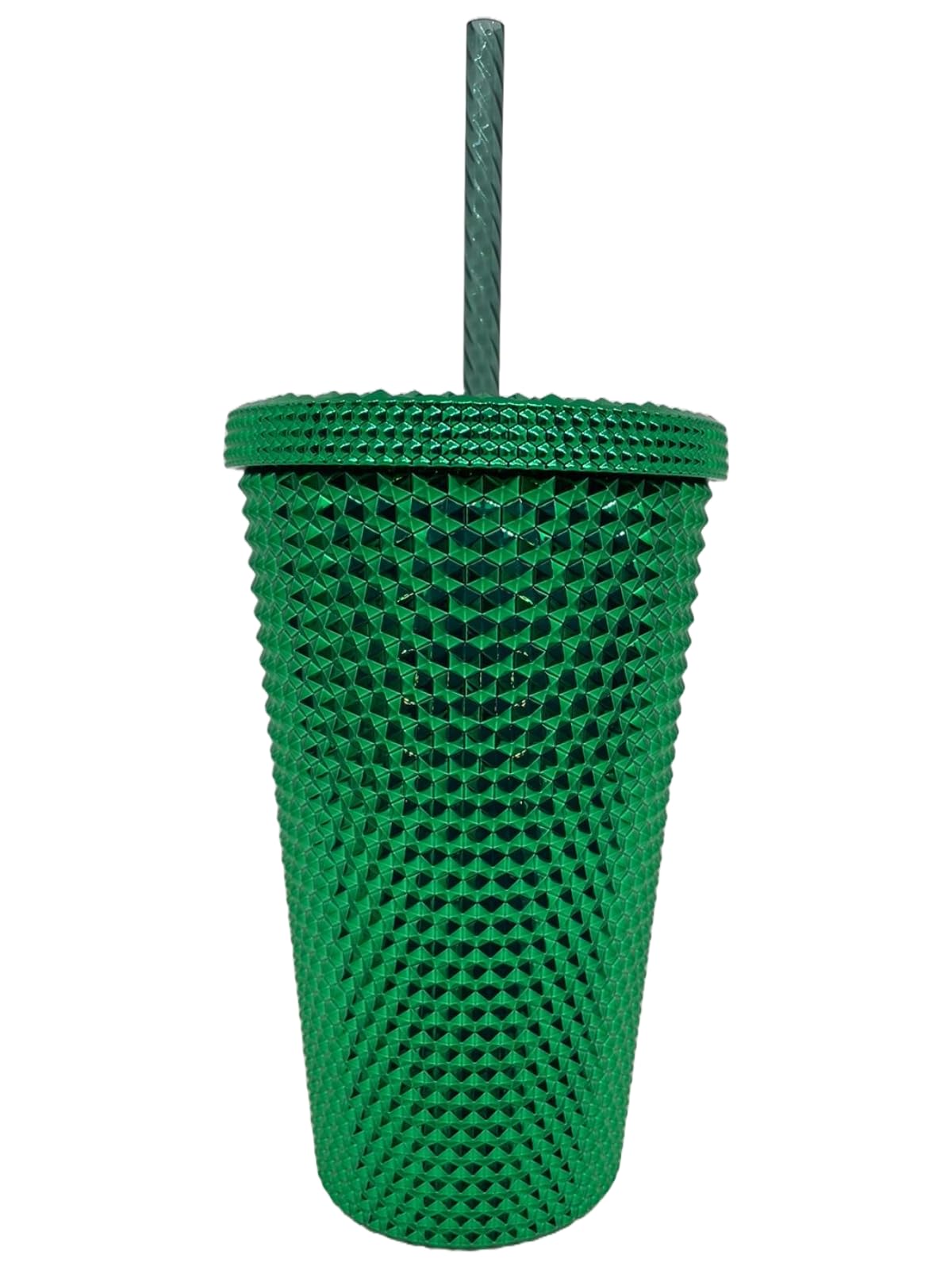 STARBUCKS Trinkbecher mit Nieten, glitzernd, grün, festliche Weihnachts-Edition, Kaltgetränkebecher, wiederverwendbar, 16 Unzen