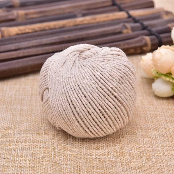 3Pcs Cotton String Twine, Kitchen Cooking String for Meat, Handicrafts Decorative Soft Cotton Cord Twine String for Making Sausage Wall Hanging DIY Crafts & Gift Decorations - Cotton Wrapping String
