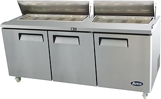 Atosa USA MSF8304 Stainless Steel Sandwich/Salad Prep Table 72-Inch Three Door Refrigerator