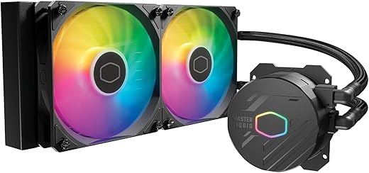 Cooler Master ML240L Core ARGB CPU Liquid Cooler – Black | Support Intel & AMD Processor – LGA1700, LGA1200, LGA1151, AM5, AM4 | Gen S Dual Chamber…