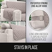 Vista 4 de Sofa Shield - Funda para sillón con correa patentada, protector de cojín, diseñada en EE. UU., funda reversible resistente a manchas y desgarros