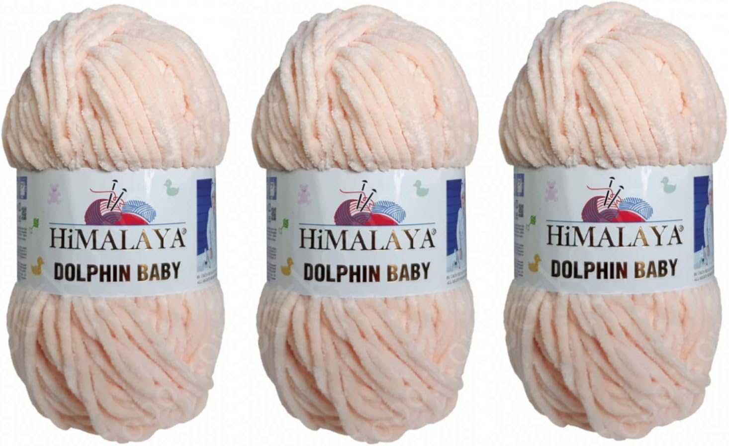 Himalaya Dolphin Baby Yarn Lot of 3 skn 395 Yards 3x100gram Super Bulky Baby Blanket Yarn (80353)