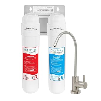 Metpure All Purpose Under Sink Water Filter System | 2 Stage Quick Easy Change Twist Filtration System | Water Purifier Clean Drinking Water & Easy Setup | Removes Chlorine bad taste and odor