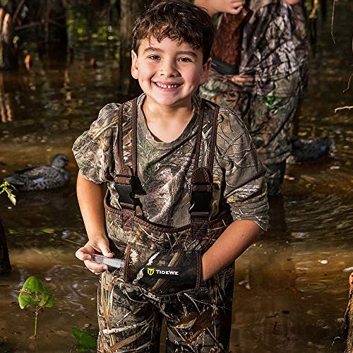 Tidewe Chest Waders For Toddler & Children, Neoprene Waterproof Insulated Hunting & Fishing Youth Waders For Boy And Girl, Cleated Bootfoot Kids Wader, Realtree Max5 Camo (Size 3T) #TOP1