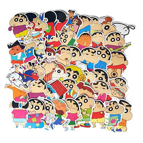 50 Blatt / Packung Cartoon Lustige Kreide Shin-Chan Anime Aufkleber Trolley Fall Elektroauto Wasserdicht PVC Auto Aufkleber Cover