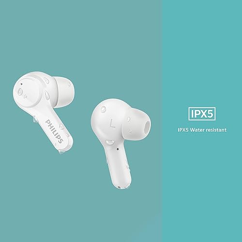Miniatura 4 de Philips T3217 - Auriculares inalámbricos True con cancelación de ruido ambiental de doble micrófono (ENC) para llamadas claras y resistencia al agua