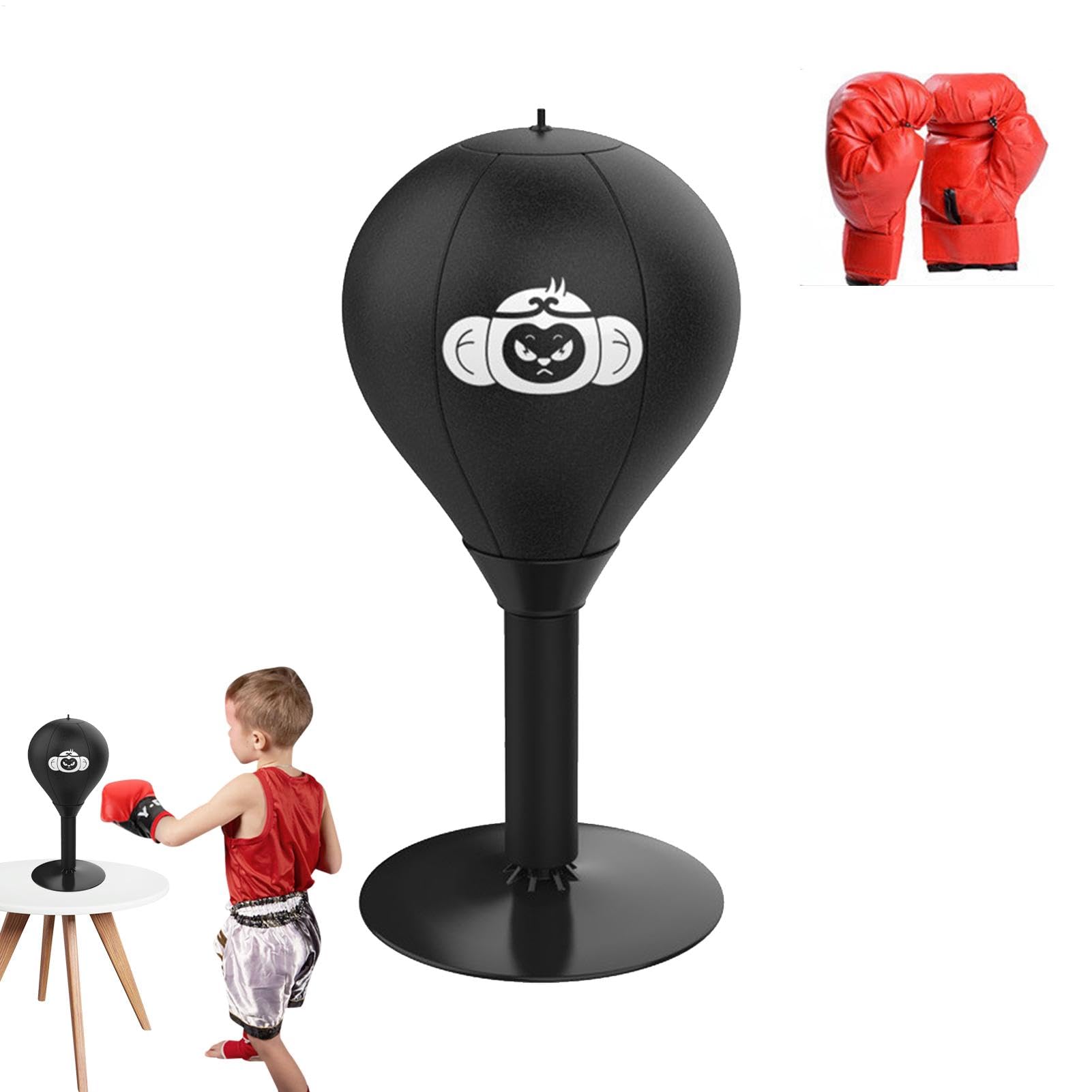 Desktop Punching Bag, Suction Cup Table Boxing Ball, Thickened Heavy Duty Stress Relief Punching Bag, 15.75x6.97 Inches, Versatile Ideal for Home, Office, Workplace