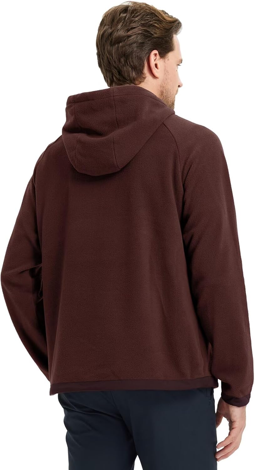 Rouen Hoodies for Men Golf Quarter Zip Hooded Pullover Athletic Warm Polar Fleece Long Sleeve Half Zip Sweatshirt for Men