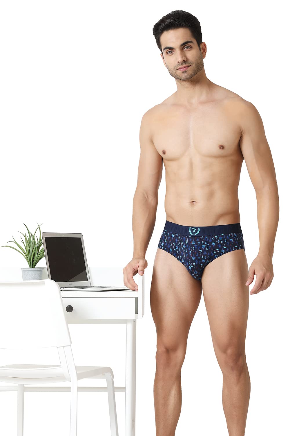Van HeusenMen's Cotton Blend Classic Regular Fit Solid Trunks