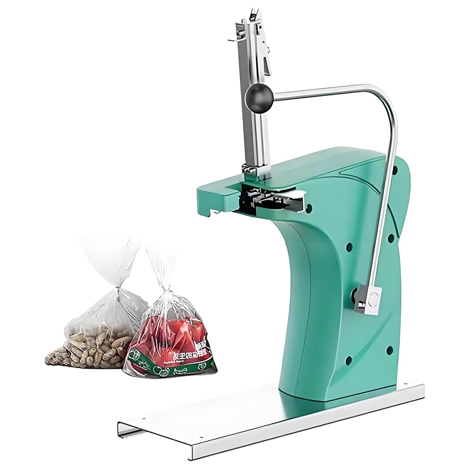 Generico Macchina sigillatrice Manuale per Alimenti, Design a U Che previene l'inceppamento dei Chiodi, Ideale per supermercati e mercati, Perfetta per Salsicce e Sacchetti di plastica (Verde)