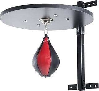 HOMCOM Speedball Platform Punch Bag Frame, Wall Mounted Swiv