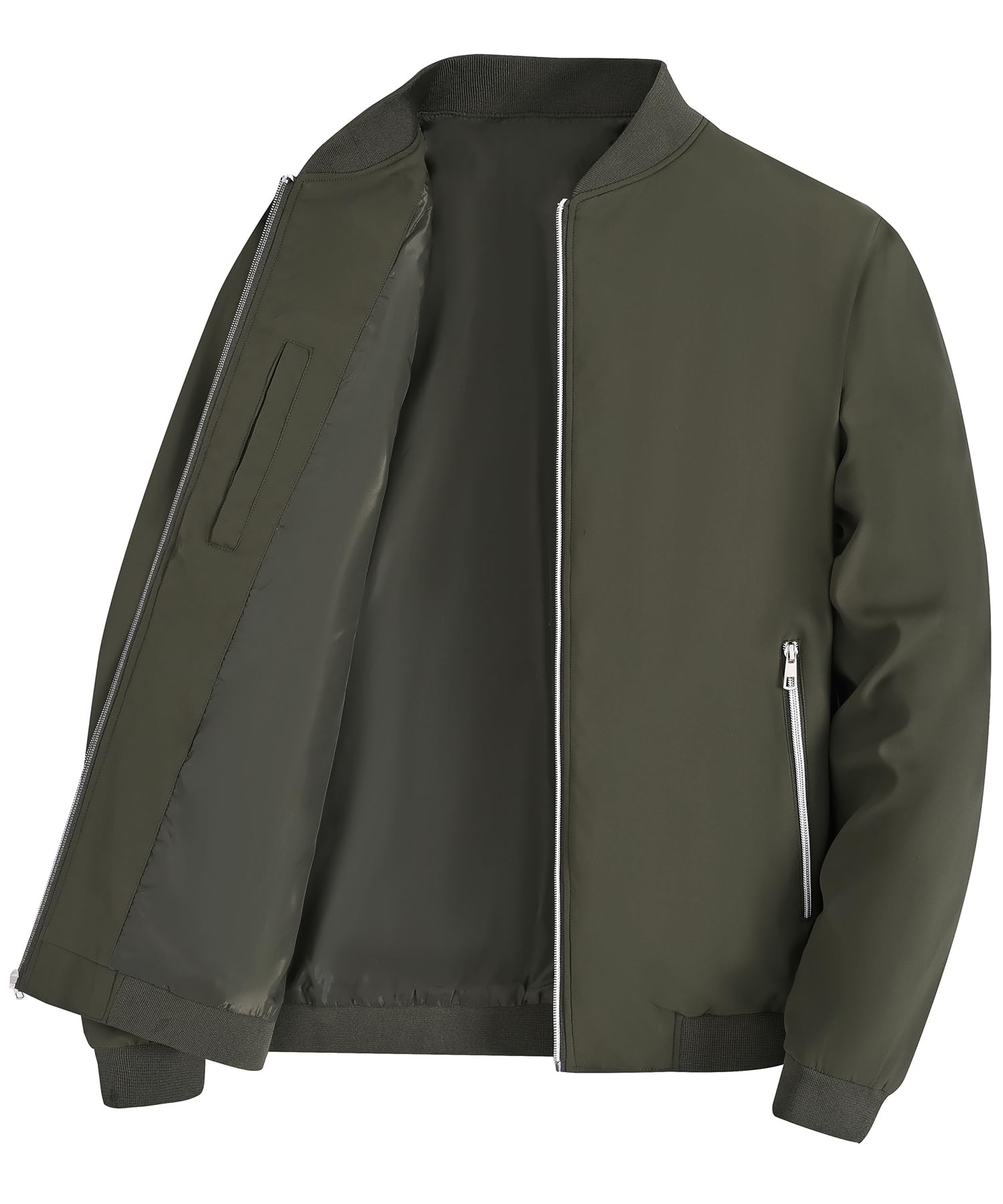 YuKaiChen Übergangsjacke Herren Leichte Jacke Freizeit Vier Jahreszeiten Bomberjacke mit Reißverschlusstaschen