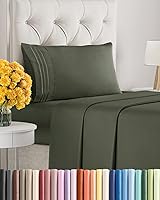 Vista 111 de Juego de sábanas de 4 piezas de tamaño matrimonial, sábanas extrasuaves, transpirables y refrescantes, sábanas duraderas de lujo para mujeres