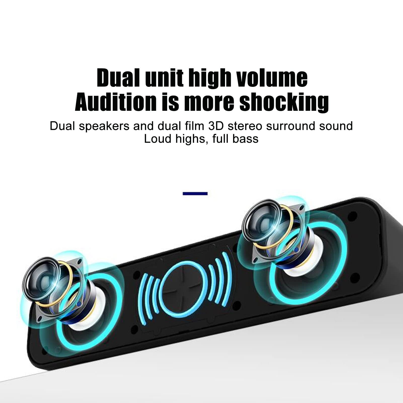 Altoparlanti per Computer, Due Unità Audio Indipendenti, Suono Surround Stereo 3D, L'uso Della Tecnologia di Prevenzione Magnetica, Effetti di Luce Rgb, Design USB per Computer
