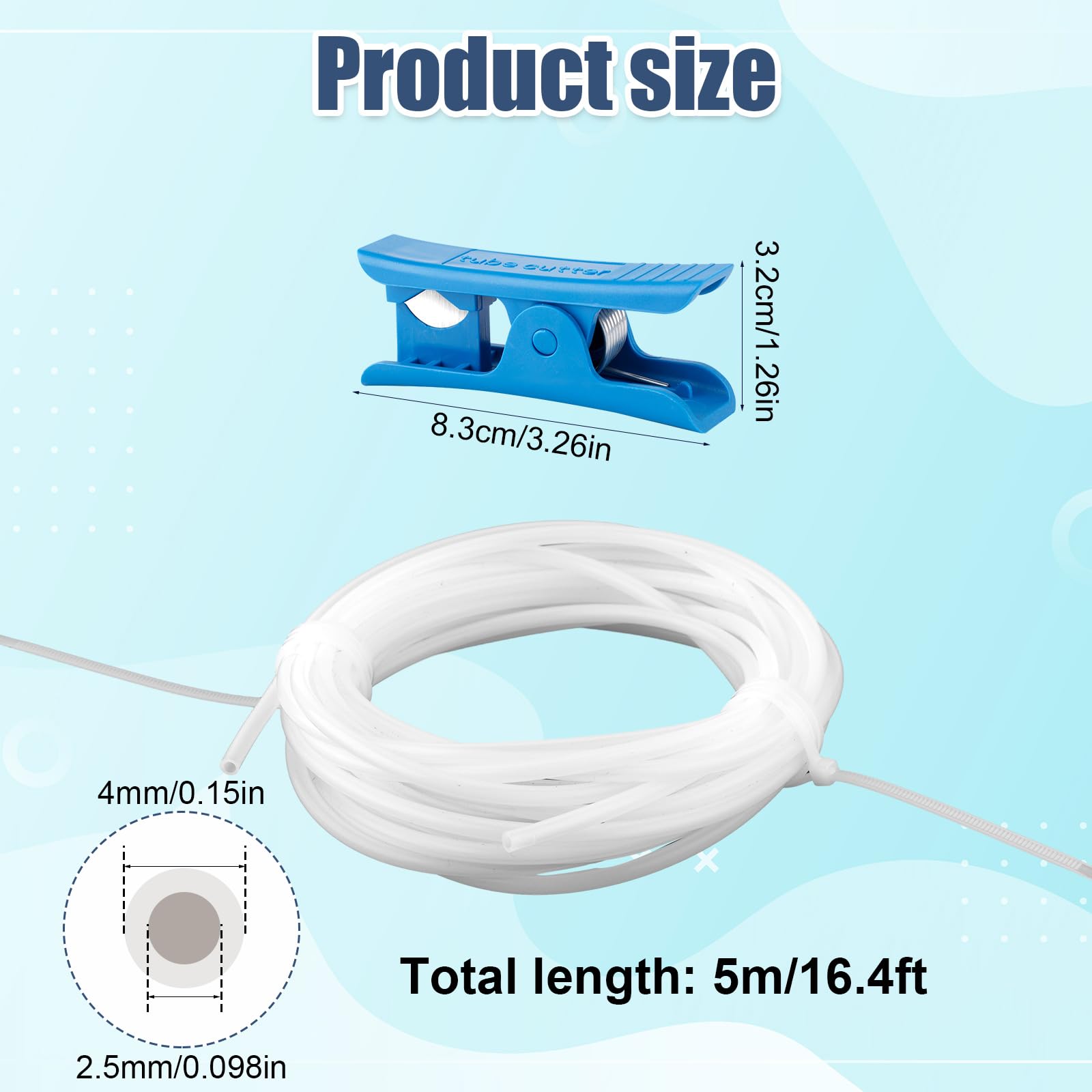 Tubo PTFE Trasparente Per Stampanti 3D - Diametro Interno 2mm Esterno 4mm, Lunghezza Variabile Da 10cm A 200cm, Per Filamento 1,75mm