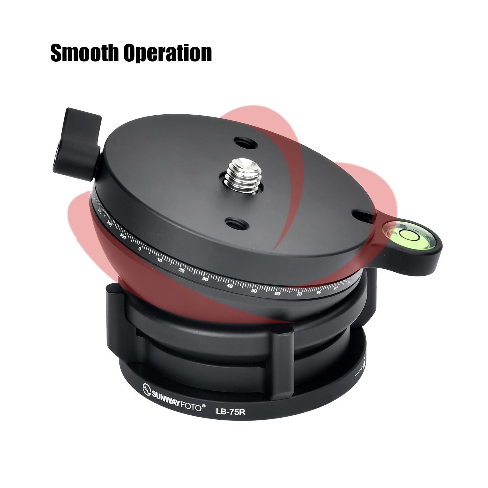 SUNWAYFOTO LB-75R 360 - Cabezal de trípode con Base de nivelación panorámica, Capacidad de Carga de 15 kg