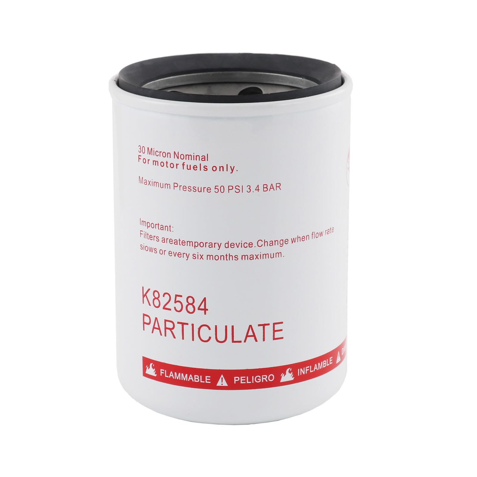 30 Micron Spin-on Fuel Filter Element, 25 GPM Gasoline Replacement for Mobile and Stationary Fuel Pump Tank Boat