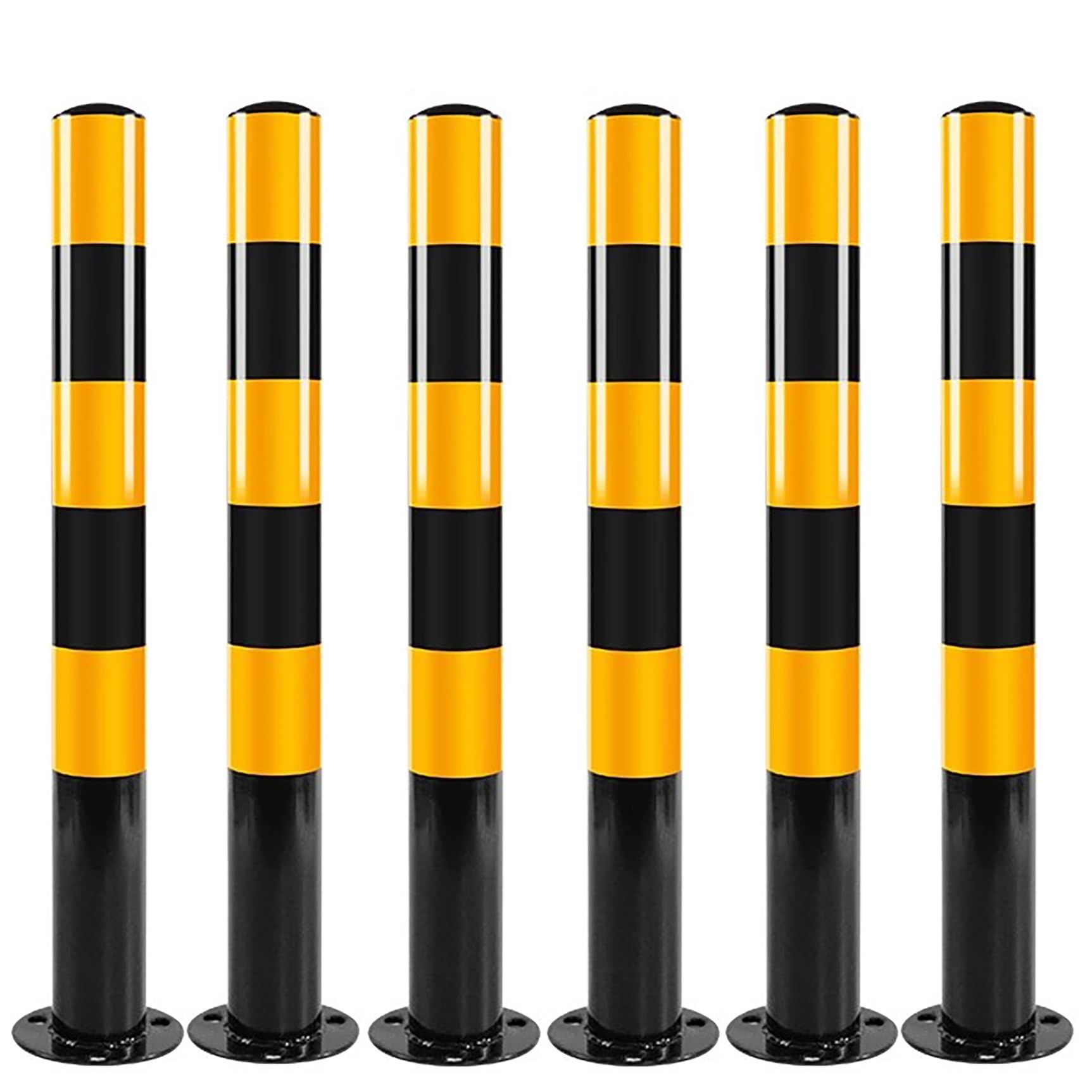 HCZKIUJY Heavy Duty Steel Parking Barrier Bollards for Traffic Control and Safety in Sensitive Areas (6PCS)