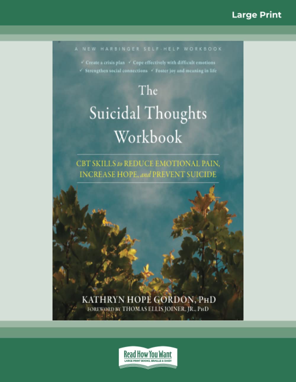 The Suicidal Thoughts Workbook: CBT Skills to Reduce Emotional Pain, Increase Hope, and Prevent Suicide
