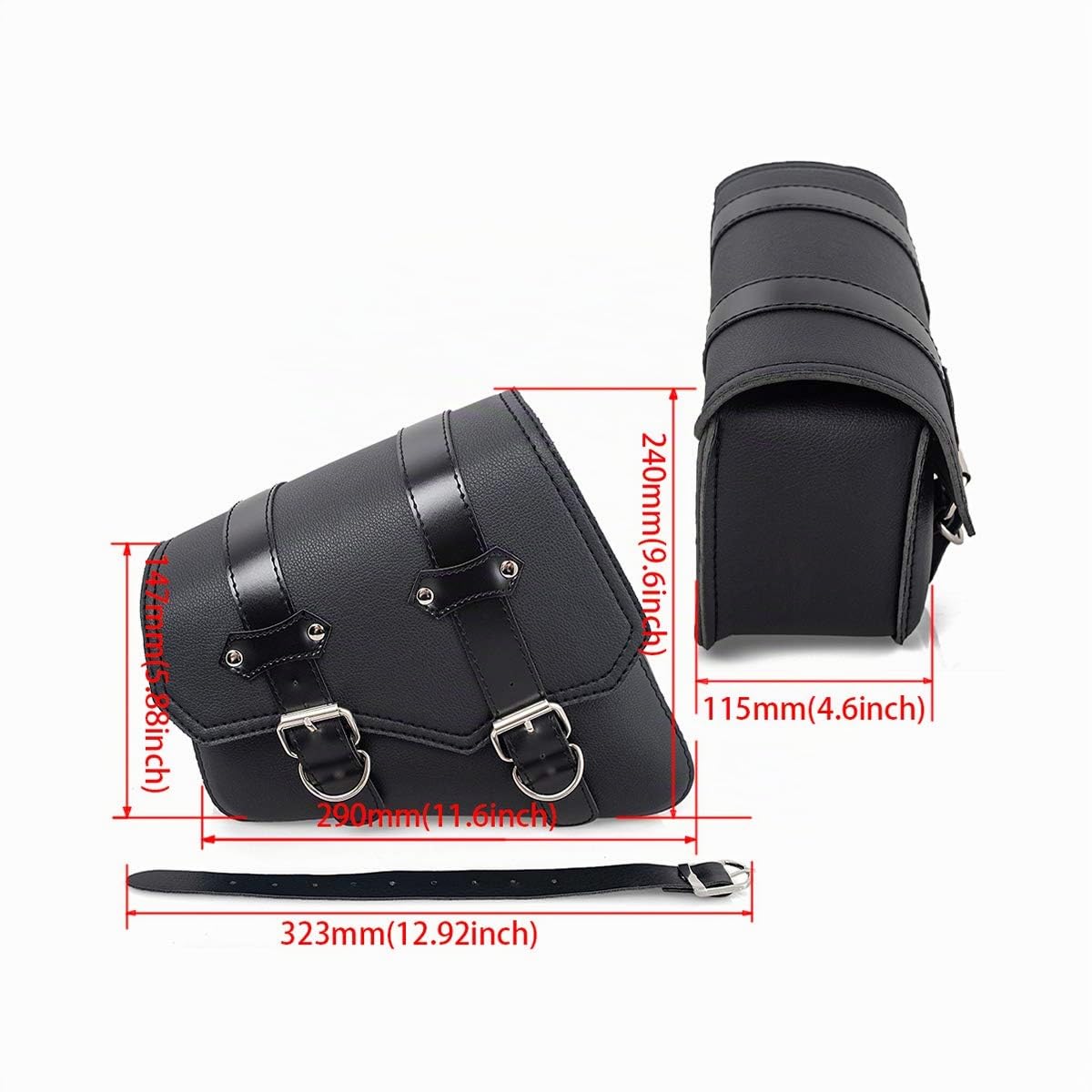 Borsa da sella per moto in PU in pelle universale per motociclette (destra)