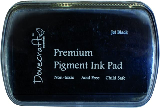 Dovecraft Essentials Premium Non Toxic Pigment Ink Pad, Jet Black