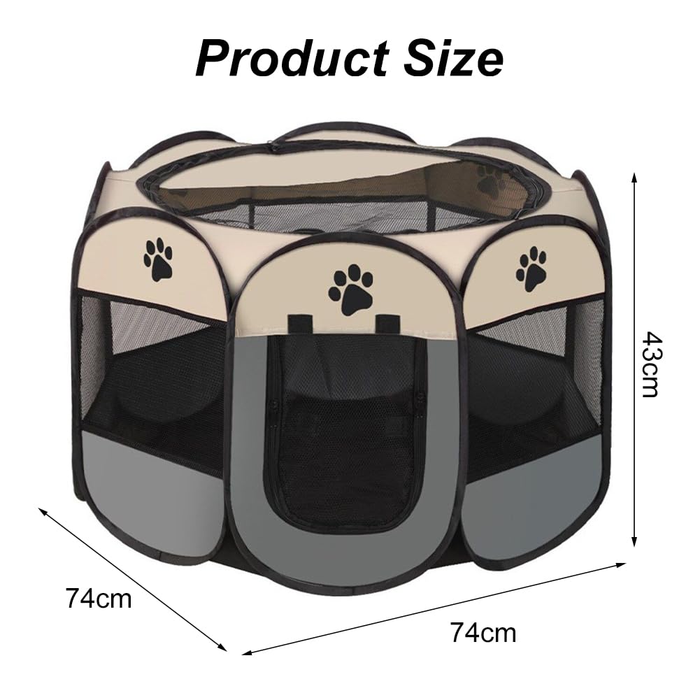 Recinto per Cani da Interno,Box Pieghevole Per Animali Domestici,Box Per Gatti,Cani Per Interno,Recinto Pieghevole,Box per Cuccioli per Piccoli Animali,74 x 74 x 43cm