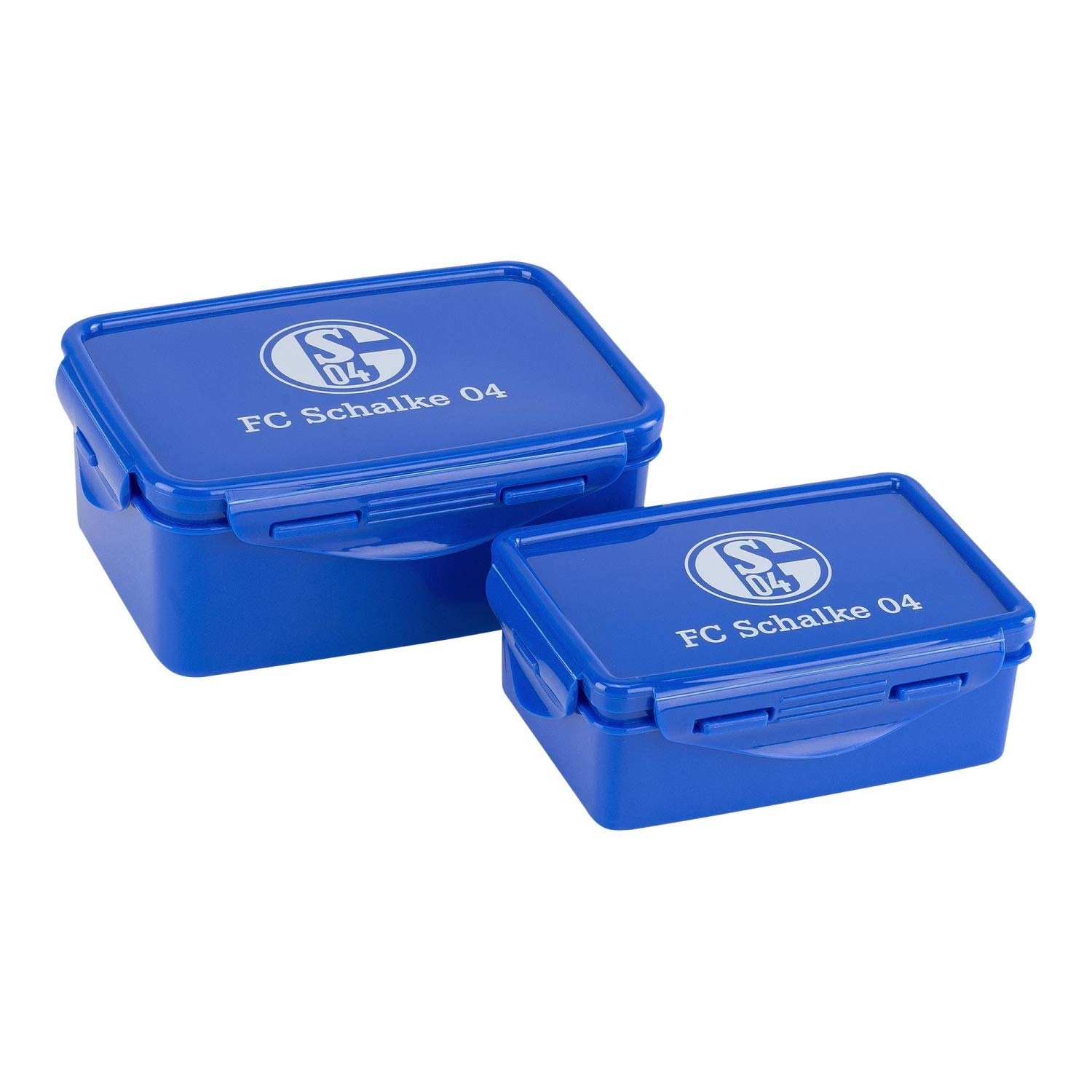 FC Schalke 04 Brotdose 2er Set königsblau Brotbüchse, Frühstücksbox S04 - Plus Lesezeichen I Love Gelsenkirchen