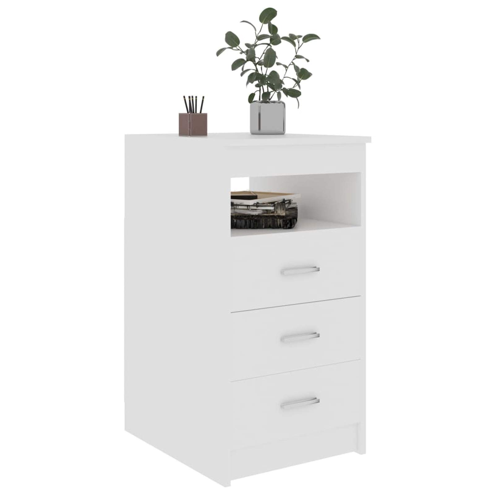 Homgoday Commode blanche 40 x 50 x 76 cm en bois multicouche, peu encombrant, armoire d'extérieur, mobilier extérieur, balcon pour salon, bureau, chambre à coucher, salle de bain