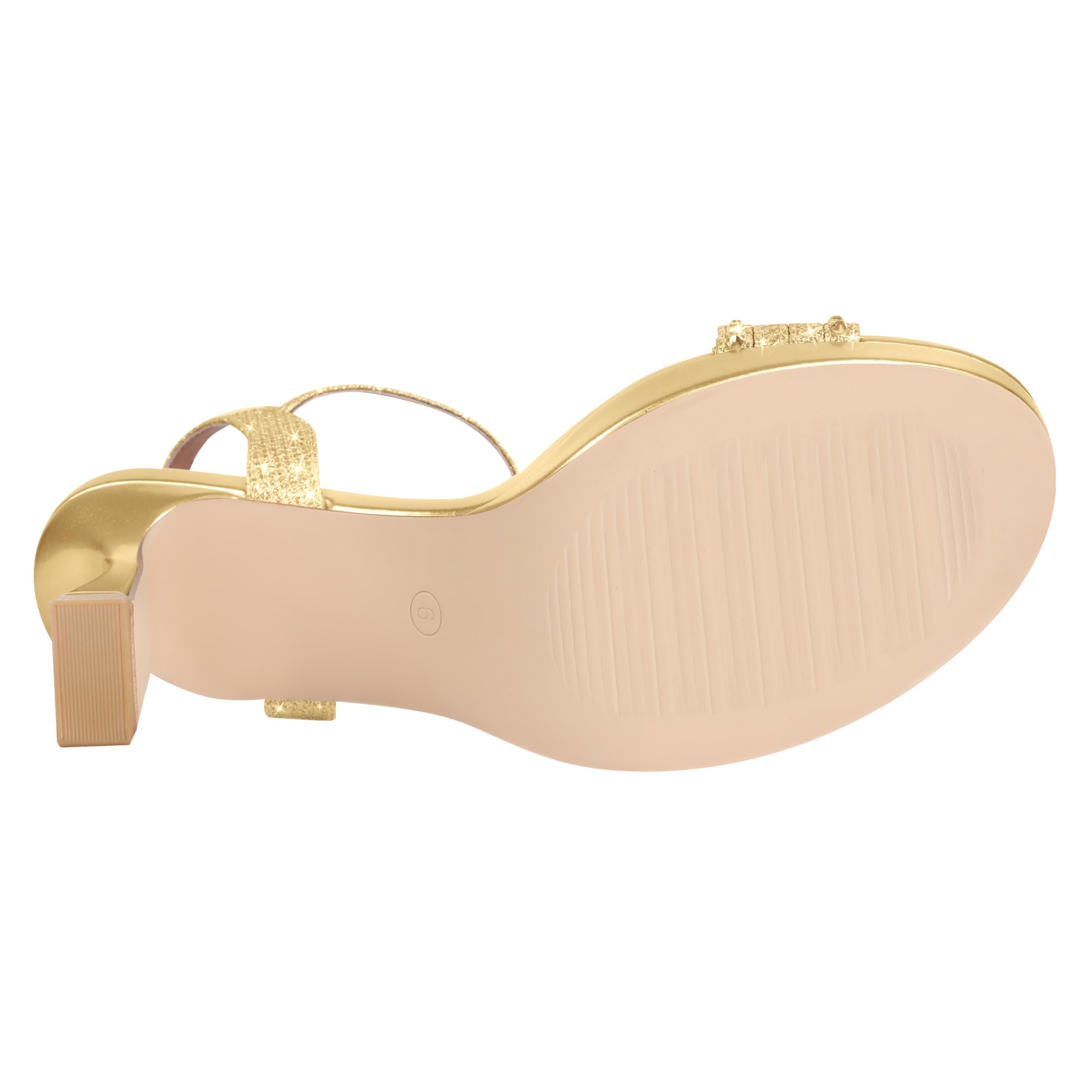 PIZZ ANNU Lena Sandalias Plataforma Mujer Verano Comodas con Hebilla Ajustable, Zapatos Fiesta Tacones Boda de Vestir Tiras Moda, Punta Abierta con Brillantes