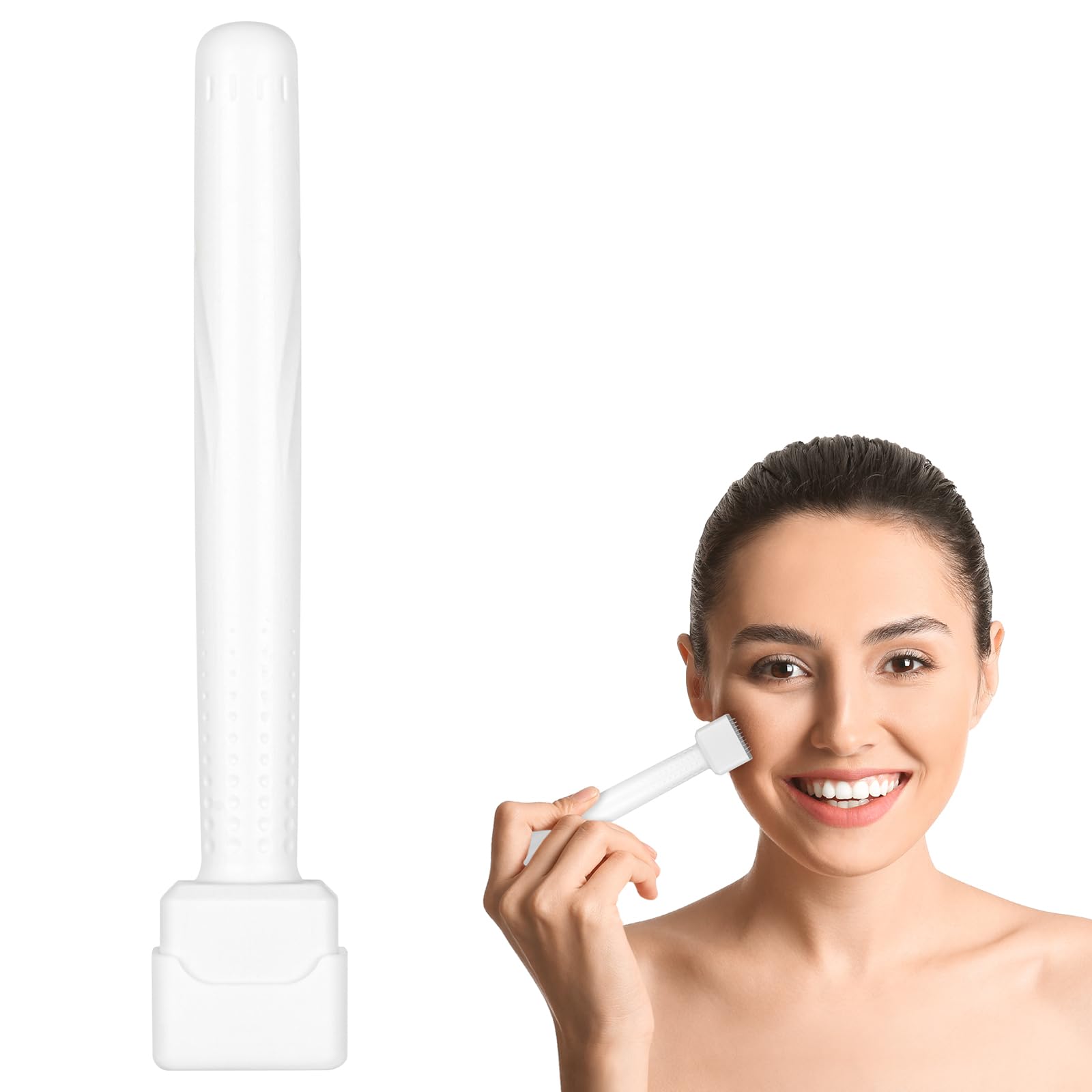 Microneedle Derma Roller Stamp Pen 0.5MM Needles for Women & Men, Professional Microneedling Stamp, Derma Manual Pen for Face Body Hair Beard Growth, Skin Care, Home Micro Needling