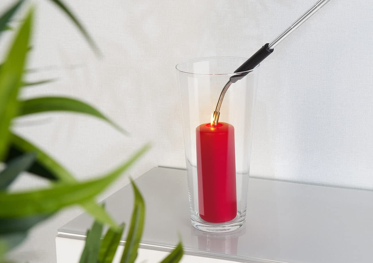PEARL Lichtbogenfeuerzeug: 2er-Set ausziehbare Teleskop-Akku-Feuerzeuge, USB-Ladefunktion, 80 cm (Feueranzünder, Elektrischer Kerzenanzünder, BBQ)