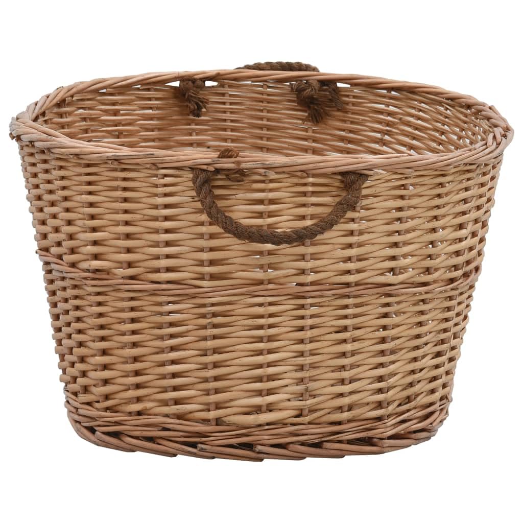 Cesta para leña con Asas de Transporte Sauce Natural 88x57x34cm,Casa y jardín,Accesorios para hornos de leña y chimeneas,Bolsas y Soportes de leña,2.75kg-286984