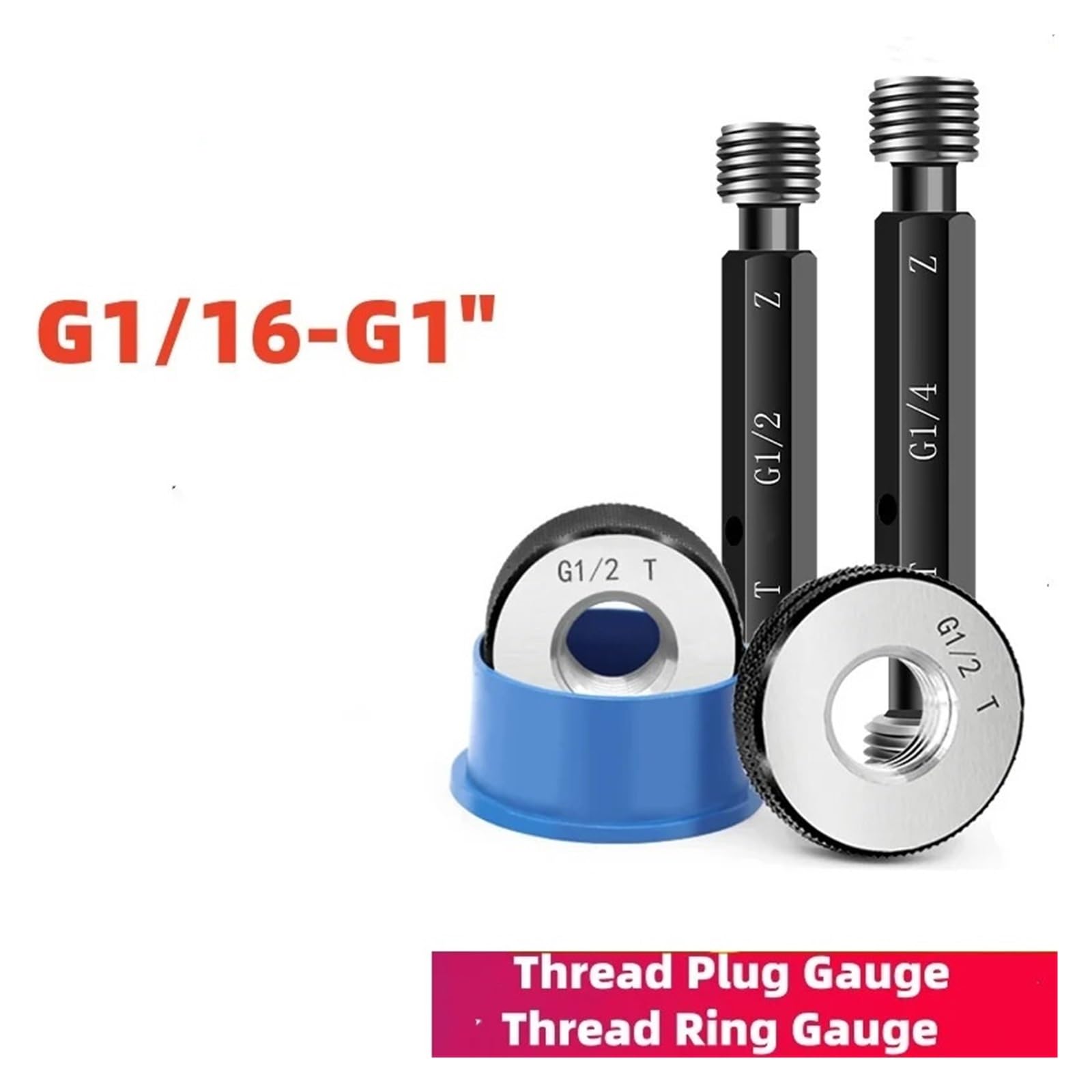 1 ZESTAW Przyrząd do sprawdzania gwintów i pierścieni, narzędzie do kontroli gwintów ze stali łożyskowej do obróbki metali(G 7/8 Plug Gauge)