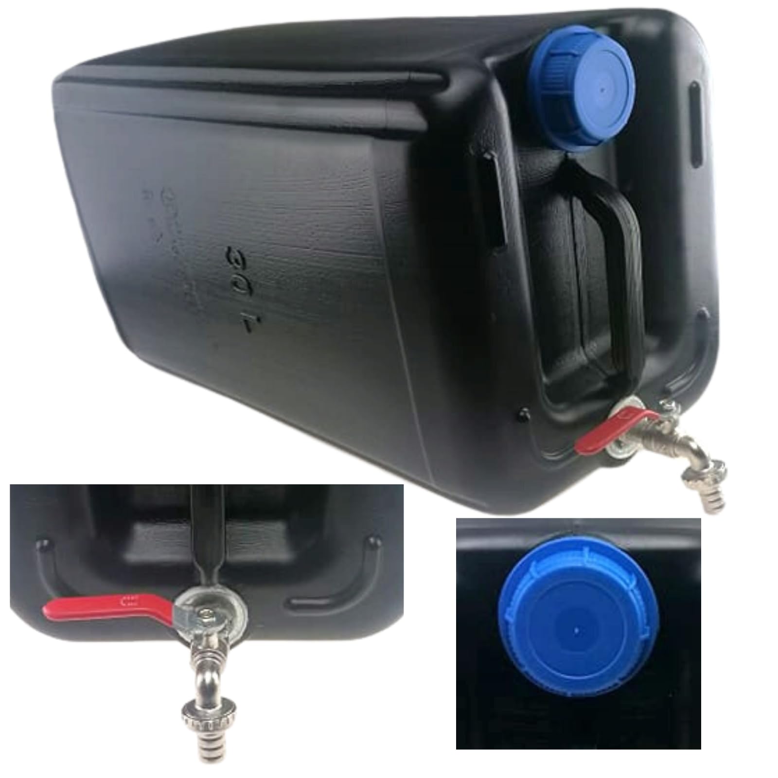 Bidón de agua de 30 l de plástico, depósito de agua con grifo, bidón de agua potable, depósito de agua, bidón de plástico, para casa, jardín, coche y camping, etc., cierre hermético