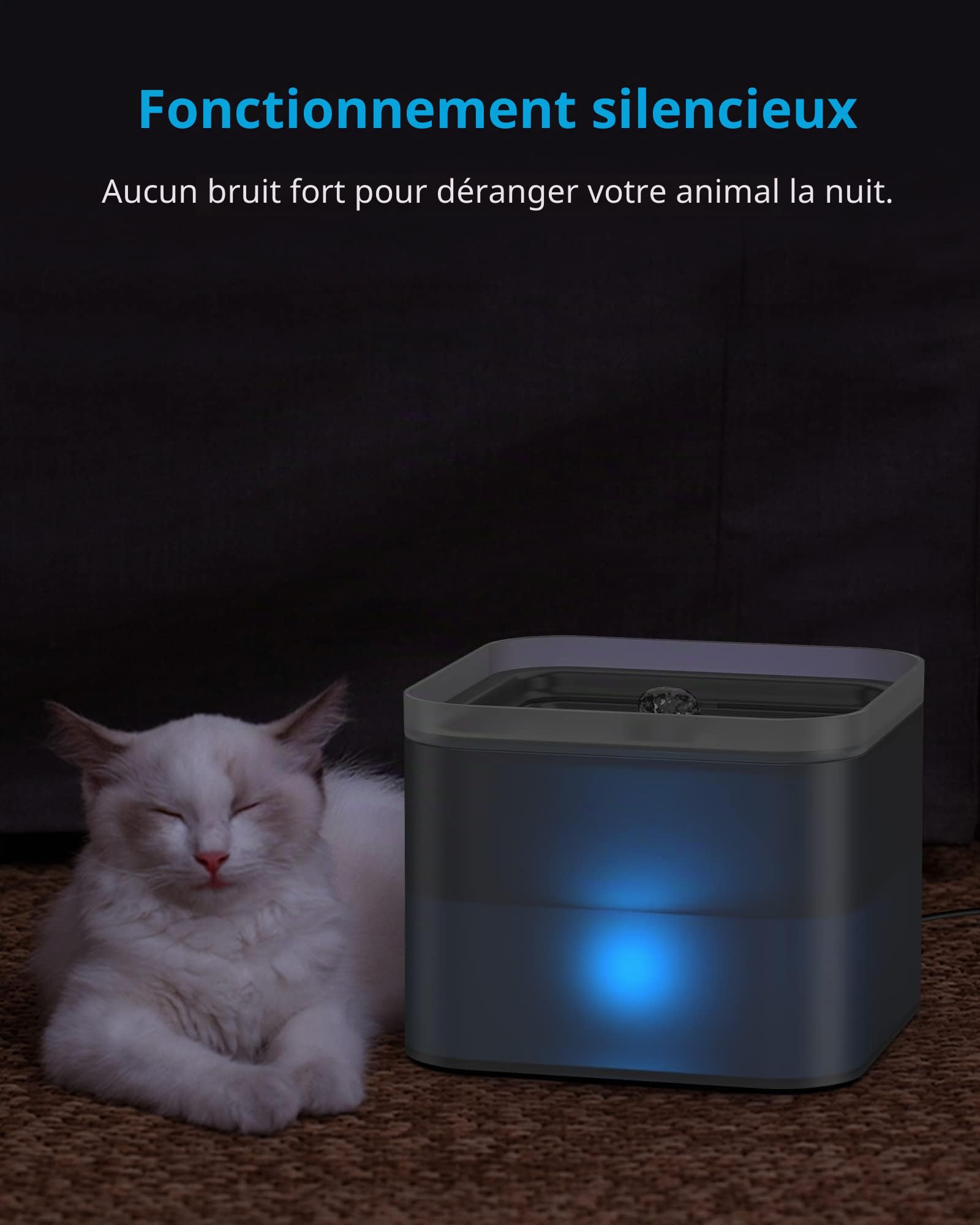 NICREW Pompe de Fontaine à Chat Chien, Pompe à Eau Submersible
