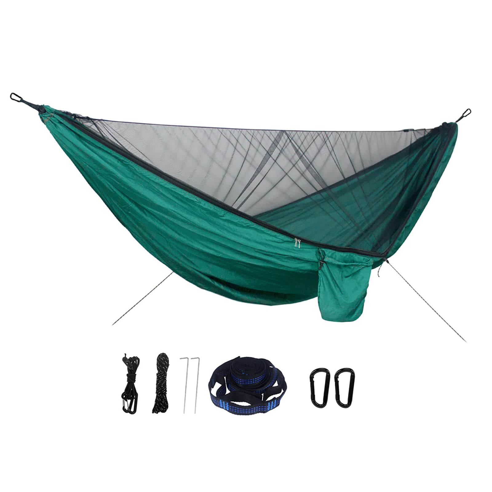 amaca da campeggio, con rete 290 x 140 cm campeggio capacità di carico 300 kg paracadute in nylon traspirante portatile
