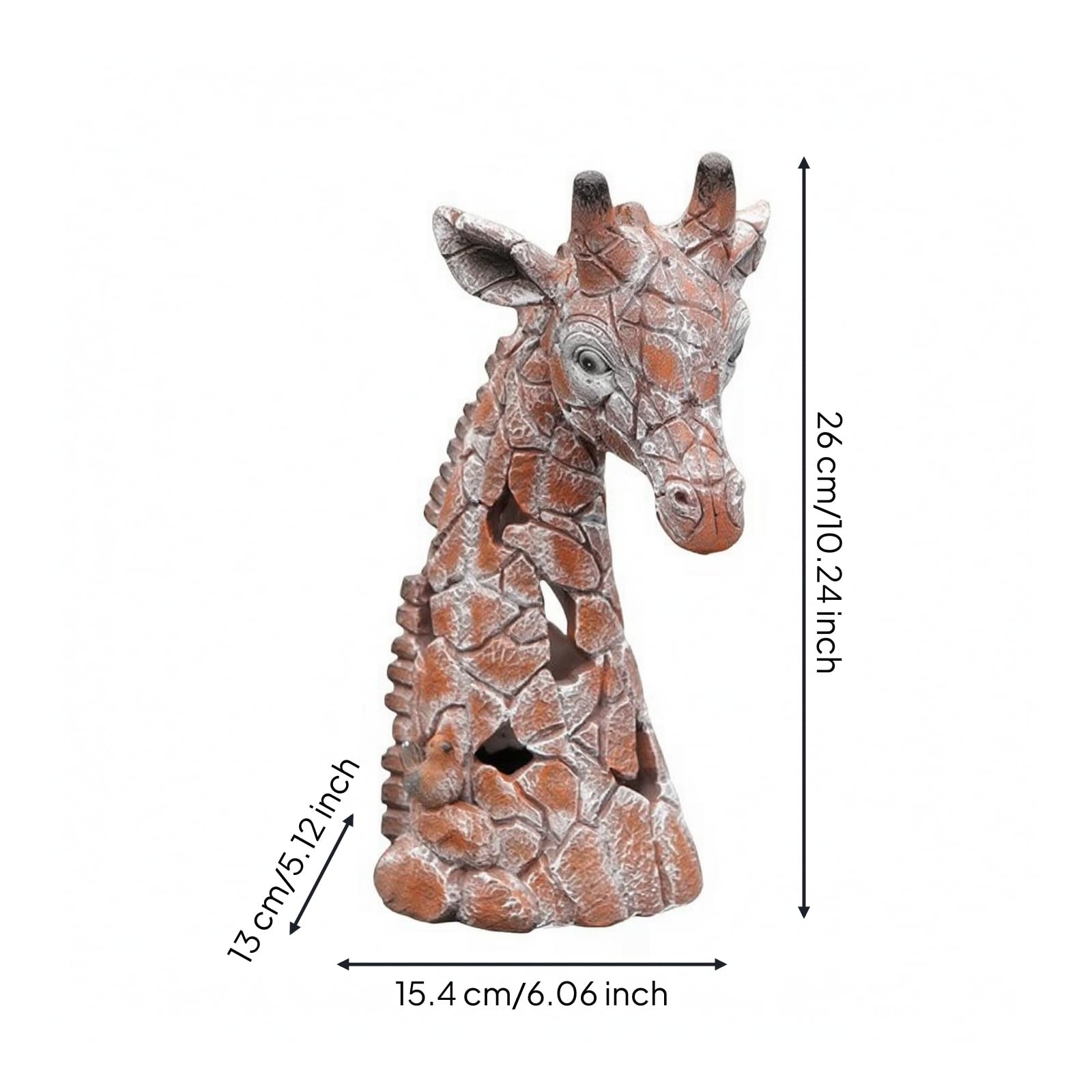 KESOTO Lanterna Paesaggistica con Motivo di Giraffa in Resina con Finitura Imitazione Pietra E Dettagli Traforati per Luce Notturna Adatta per Terrazza Giardino E Sentiero, Stile B