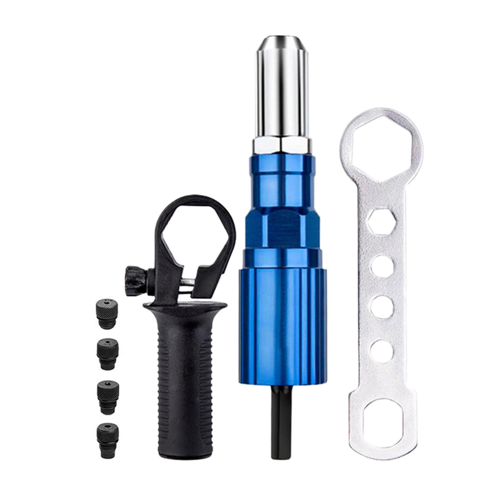 Kit de adaptador de remache profesional: adaptador de taladro eléctrico para tuercas de remache, herramienta eléctrica inalámbrica, kit pop | para automoción metal aluminio int