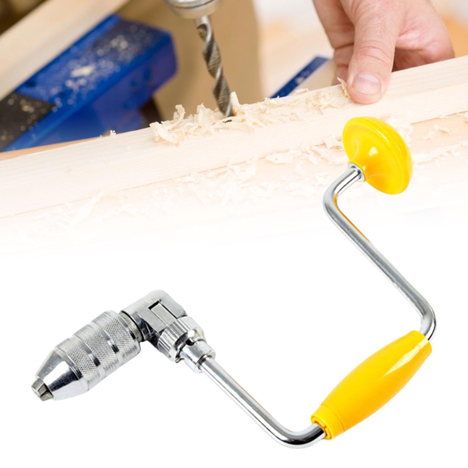 Perceuse manuelle traditionnelle pour perçage de trou précis - Poignée ergonomique - Plusieurs tailles - Outil de perçage vintage pour le travail du bois